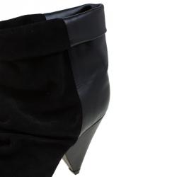 Isabel Marant Black Suede and Leather Andrew Ankle Boots Size 37