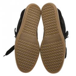 Pre Owned Isabel Marant Black Suede Bobby Wedge Sneakers Size 37