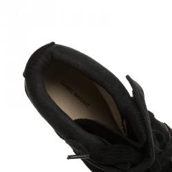 Pre Owned Isabel Marant Black Suede Bobby Wedge Sneakers Size 37