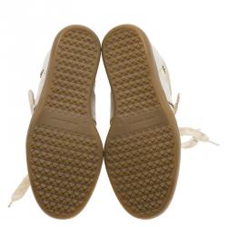 Pre Owned Isabel Marant Off -White Suede Bobby Lace Up Wedge Sneakers Size 37