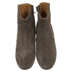 Pre Owned Isabel Marant Tan Brown Suede Dicker Ankle Boots Size 39