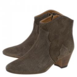 Pre Owned Isabel Marant Tan Brown Suede Dicker Ankle Boots Size 39