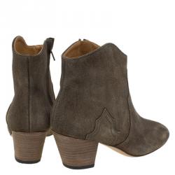 Pre Owned Isabel Marant Tan Brown Suede Dicker Ankle Boots Size 39