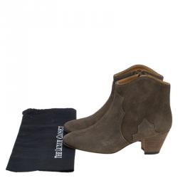Pre Owned Isabel Marant Tan Brown Suede Dicker Ankle Boots Size 39