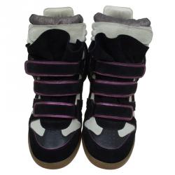 Isabel Marant Two Tone Suede and Leather Bekett Wedge Sneakers Size 40