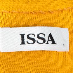 Pre Owned Issa Mango Yellow Knit Viola Fit and Flare Sleeveless Dress M