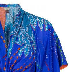 Issa Printed Silk Chiffon Kimono Maxi Dress M