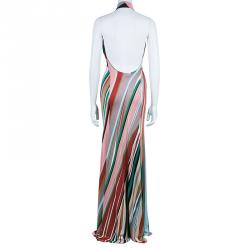 Issa London Multicolor Halter Back Maxi Dress S