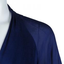 مملوكة مسبقًا فستان عيسى حرير أزرق ملكي بأكمام طويلة L