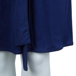 مملوكة مسبقًا فستان عيسى حرير أزرق ملكي بأكمام طويلة L