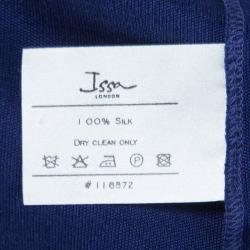 مملوكة مسبقًا فستان عيسى حرير أزرق ملكي بأكمام طويلة L