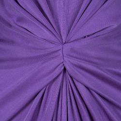 Pre Owned Issa Purple Silk Jersey Gathered Long Sleeve Dress M