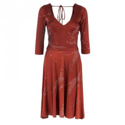 Pre Owned Issa London Red Silk Printed Dress S