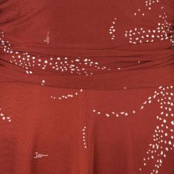 Pre Owned فستان عيسى لندن حرير أحمر مطبوع S