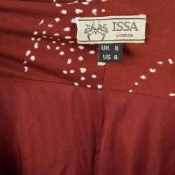 Pre Owned فستان عيسى لندن حرير أحمر مطبوع S