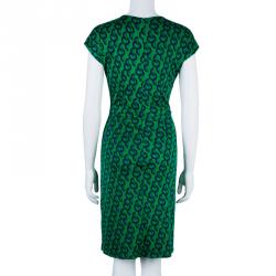 مملوكة مسبقًا Issa Green Circle Print Silk Dress S