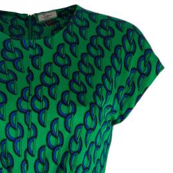 مملوكة مسبقًا Issa Green Circle Print Silk Dress S