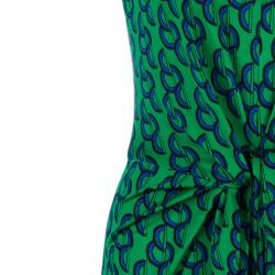 مملوكة مسبقًا Issa Green Circle Print Silk Dress S