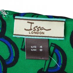 مملوكة مسبقًا Issa Green Circle Print Silk Dress S