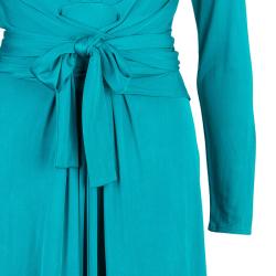 Pre Owned Issa Sea Blue Front Knot Detail Dress M