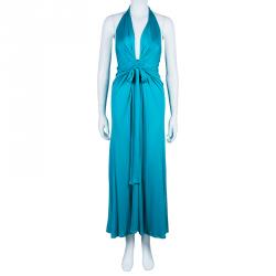 Issa London Teal Halter Back Maxi Dress S