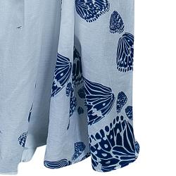 Issa Blue and White Cotton Butterfly Maxi Dress S