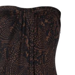 مملوكة مسبقًا تنورة عيسى لندن بني ماكسي مطبوع S