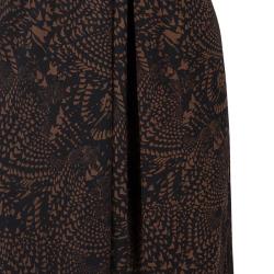 مملوكة مسبقًا تنورة عيسى لندن بني ماكسي مطبوع S