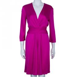 Pre Owned Issa London Pink Draped Dress M