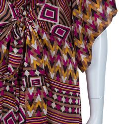 Issa Multicolor Geometric Printed Kaftan M