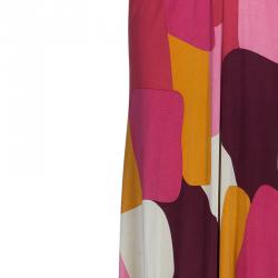 Pre Owned Issa Pink Abstract Print Jersey Maxi Dress M