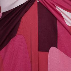 Pre Owned Issa Pink Abstract Print Jersey Maxi Dress M