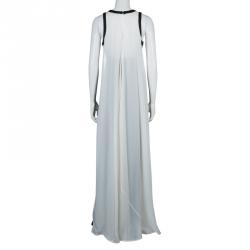 Pre Owned Issa London Monochrome Belted Sleevless Maxi Dress M