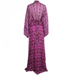 Issa London Pink Printed Long Sleeve Maxi Dress L