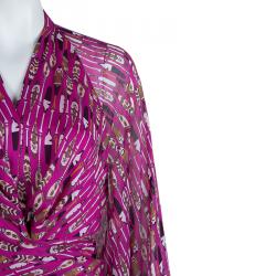 Issa London Pink Printed Long Sleeve Maxi Dress L