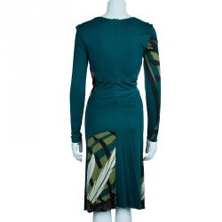 Issa Teal Animal Print Silk Jersey Dress M