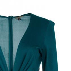 Issa Teal Animal Print Silk Jersey Dress M