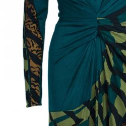 Issa Teal Animal Print Silk Jersey Dress M