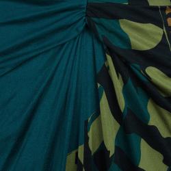 Issa Teal Animal Print Silk Jersey Dress M