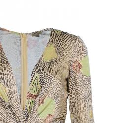 Issa Beige Geometric Silk Jersey Dress M
