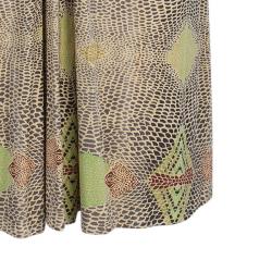 Issa Beige Geometric Silk Jersey Dress M
