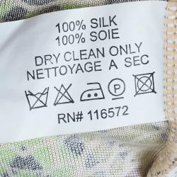 Issa Beige Geometric Silk Jersey Dress M