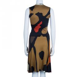 Issa Multicolor Abstract Silk Jersey Maxi Dress M