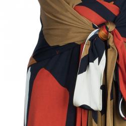 Issa Multicolor Abstract Silk Jersey Maxi Dress M