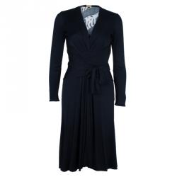 Issa Black Printed Silk Jersey Dress M