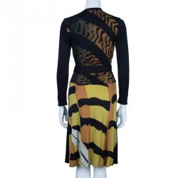 Issa Black Printed Silk Jersey Dress M