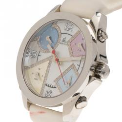 Pre Owned Jacob and Co. Mother of Pearl Stainless Steel Five Time Zone Women's Wristwatch 40MM