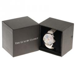 Pre Owned Jacob and Co. Mother of Pearl Stainless Steel Five Time Zone Women's Wristwatch 40MM