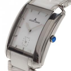 Jacques Lemans White Ceramic and Stainless Steel 1-1330 Women's Wristwatch 30MM