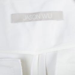 Jason Wu White Cotton Straight Fit Trousers S
